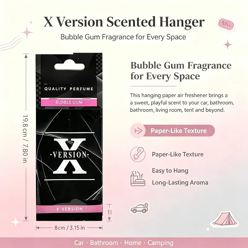 Version X Car Air Freshener Hanging Paper Scent Cards Multi Fragrance Long Lasting For Car Bathroom Tent Home Decoration