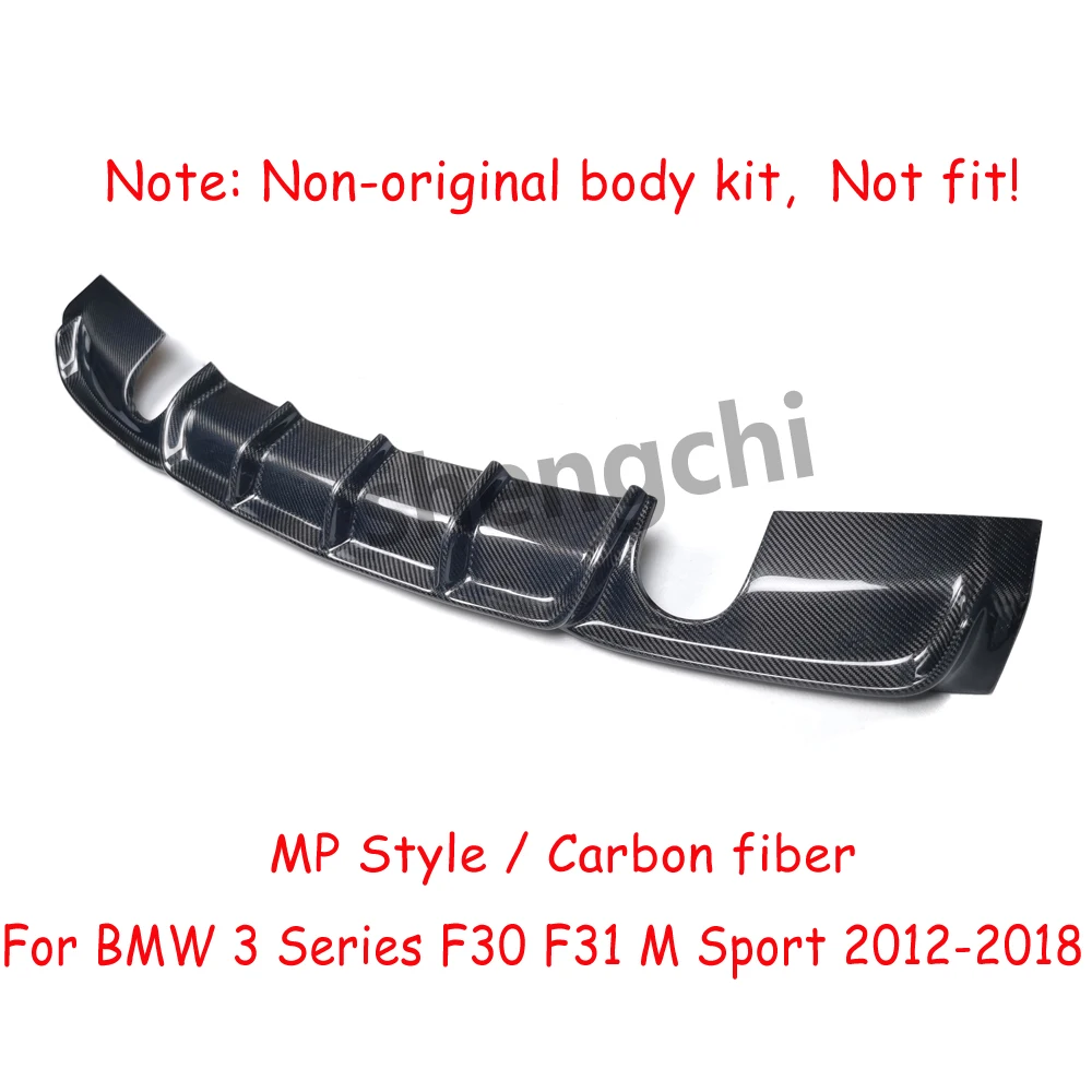 F30 MP Style Carbon Fiber Rear Bumper Diffuser For BMW 3 Series F30 F31 M Sport edition Double Side Single Output Rear Diffuser