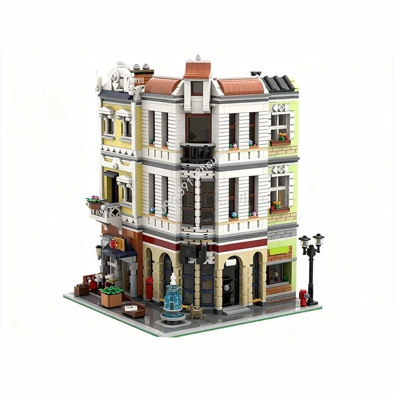 3116pcs MOC Ufficio postale L'angolo Modulare Modello Building Blocks Giocattoli Architettura Assemblare Idea fai da te Regali di Natale Compleanno