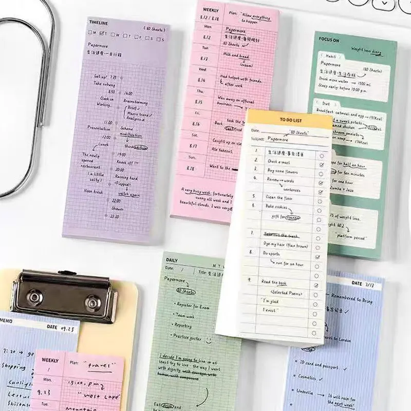 80sheets/Lot Planner Book Notebook Handbook Daily Weekly Everyday Plan Stationery Journal Writing Pads Office School Supplies