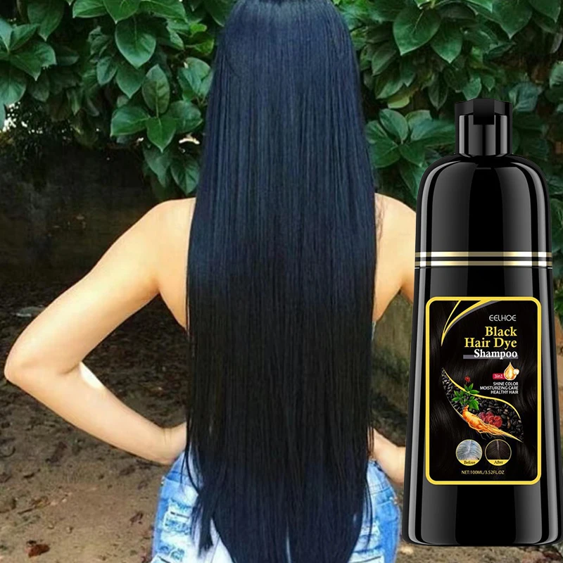 New Hair Dye Shampoo 3 in1 Darkening Hair Shampoo Cover Grey Hair Morocco Argan Oil Essence Natural Colorng Cover Purple Shampoo