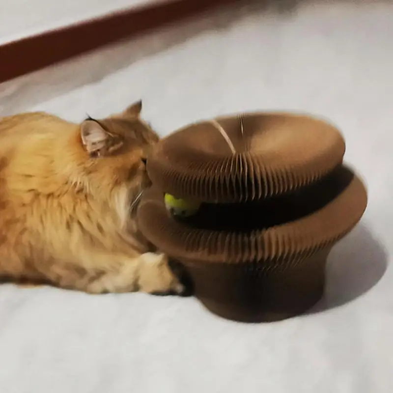 

Organ Cat Scratcher Folding Organ Cat Scratcher With Bell Ball Indoor Bored Kitten Physical Exercise Corrugated Paper Pad For
