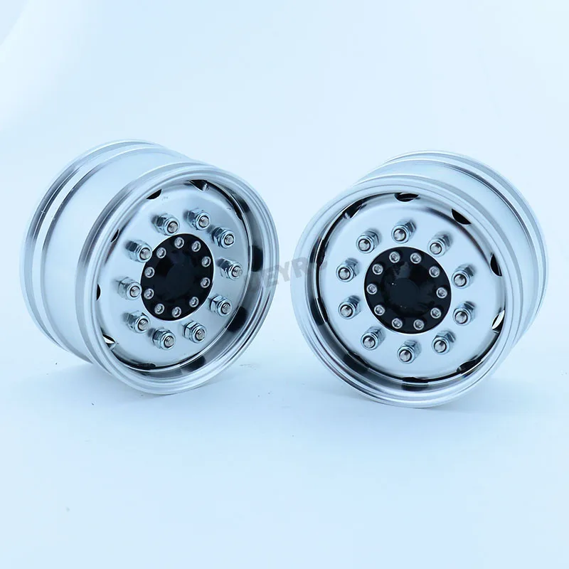 2pcs 1:14th Scale Metal Width 25mm Wheels Hub Rim for Tamiya RC Dump Truck SCANIA 770S R620 VOLVO BENZ Arocs MAN TGX LESU Car