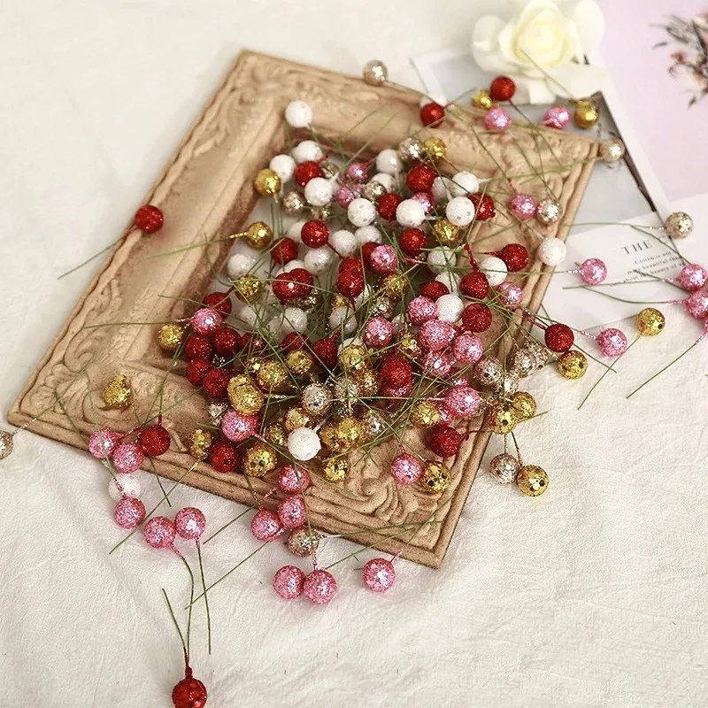 50/100 stücke Hause Dekoration Berry Künstliche Schaum Blume Weihnachten Baum Weihnachten Party Decor Kuchen Geschenk Box Dekoration Zubehör – Detail 2