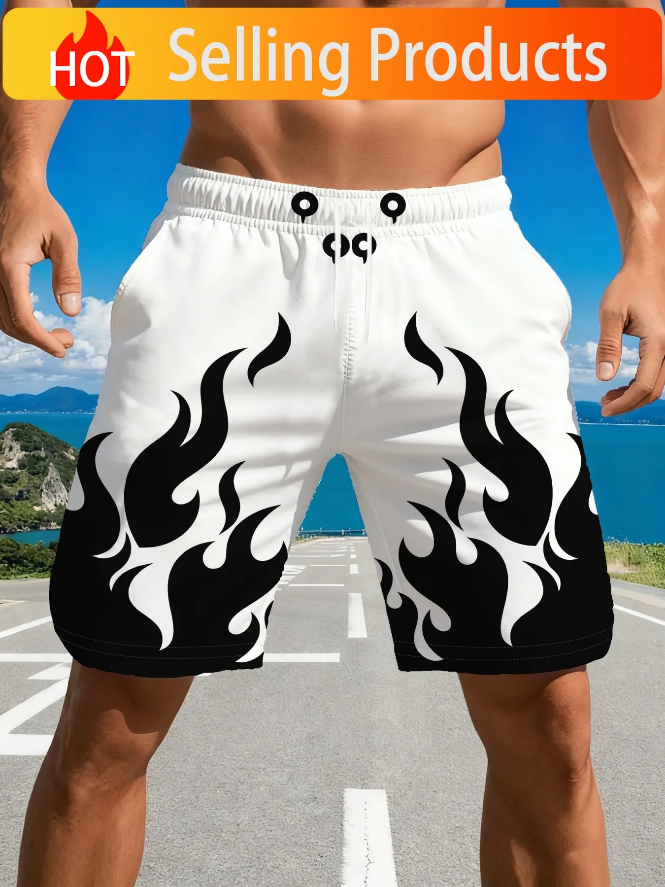 Men'S 3D Digital Print Shorts, Stylish And Casual, Comfortable And Breathable, Suitable for Outdoor Sports, Trendy Design