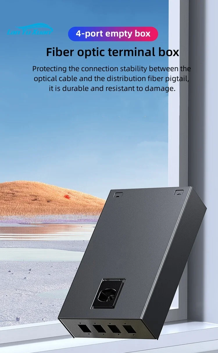 2PCS Desktop And Wall-Mounted SC LC Equipped Empty 4 Ports Enclosure Fiber Optical Terminal Box