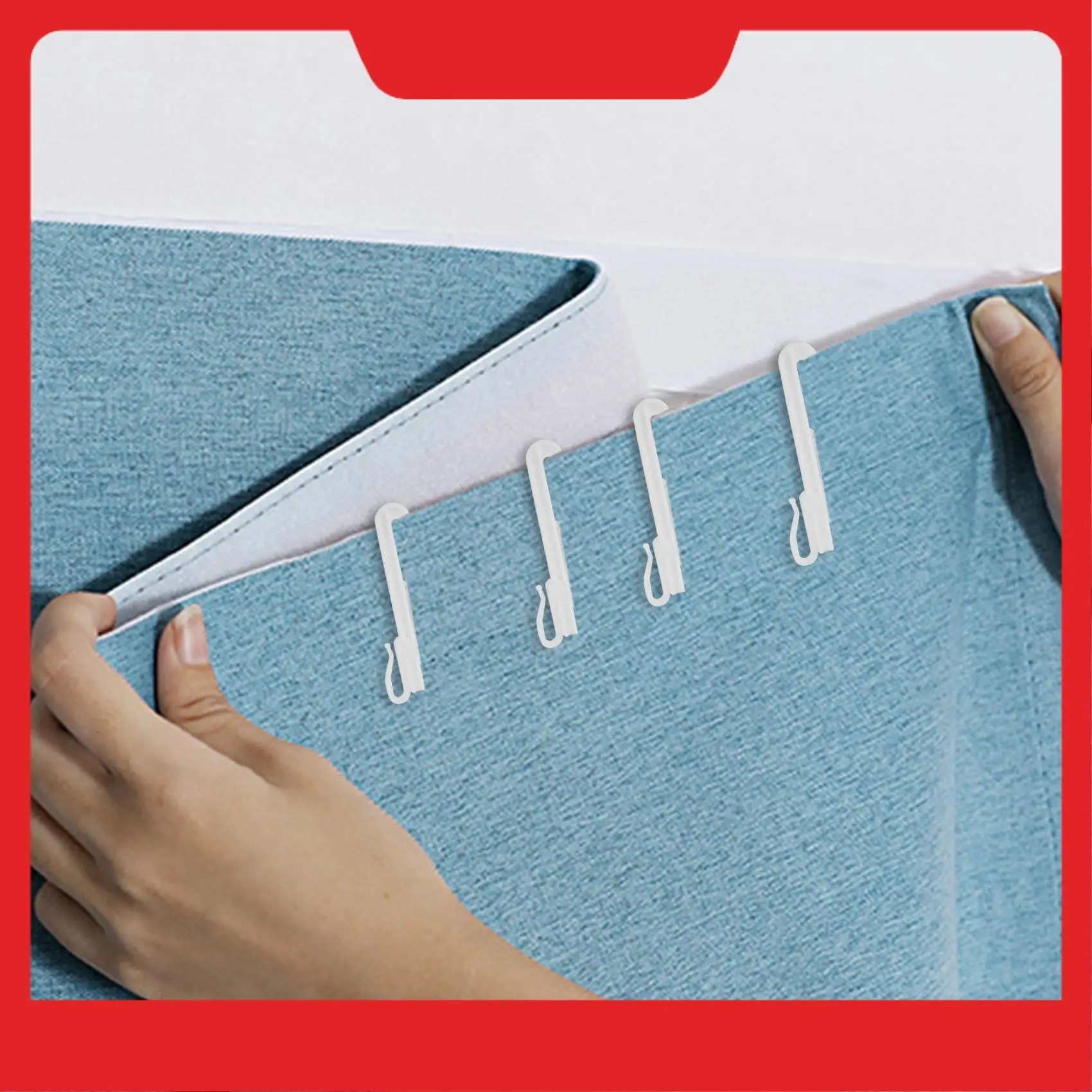 200PCS Plastic Curtain Hanging Hooks Stereo Window White Plastic Adjustable Height Curtain Accessories For Hang Ceiling 9Cm
