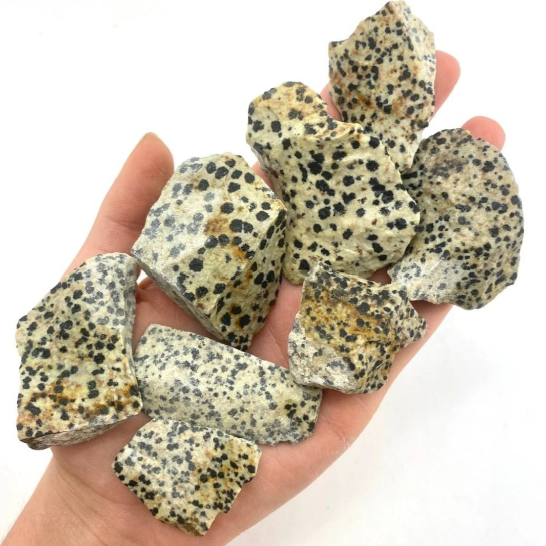 40g/120g/240g Natural Dalmatian Stone Tumble Stone, Dalmatian Jasper Raw Stone, Spotted Stone Mineral, Home Decoration Gift