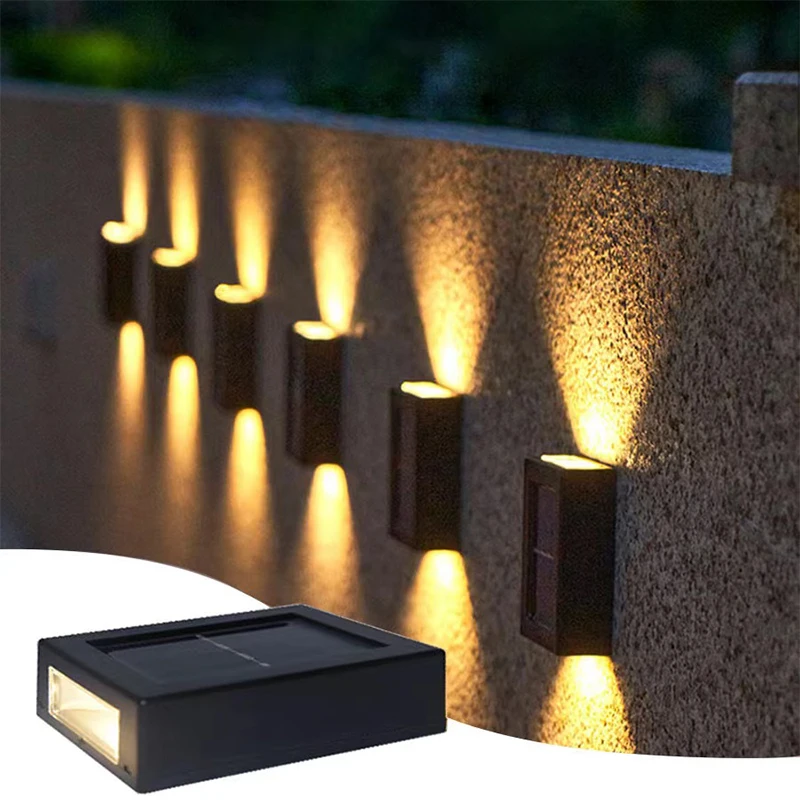 Solar Up and Down Spot Lights Outdoor, Street Wall Light Lamp Solar Powered Sunlight Waterproof Solar Lamp Garden Decorative