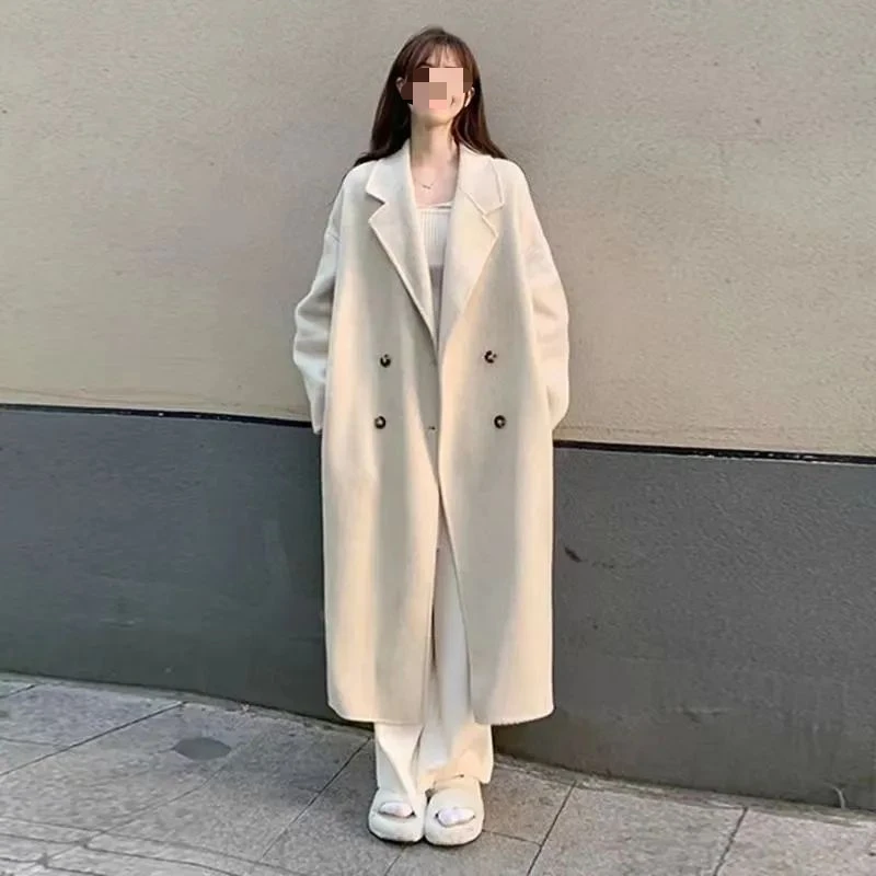 

Light Luxury and High End Mingyuan Style Thickened Medium to Long Woolen Coat for Women Popular on the Internet