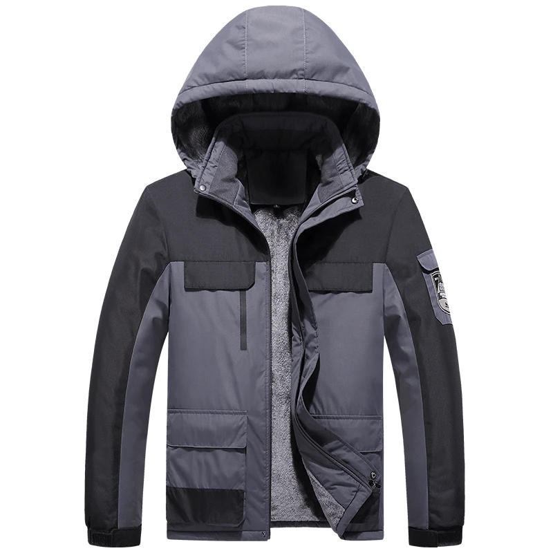 Winter Outdoor Parkas Men Nice Pop Waterproof Hooded Warm Thick Fleece Jacket Coat  Fashion High Quality Casual Parkas Men