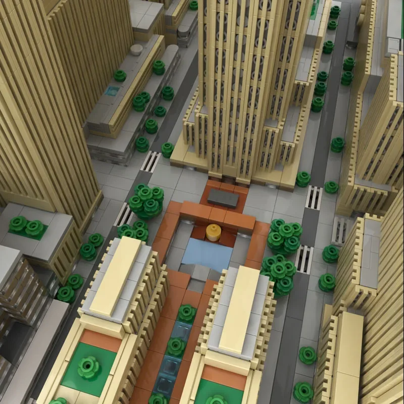 MOC 1:800 Rockefeller Center Square Bausteine New York Wolkenkratzer Stadtbild Architektur Spielzeug Für Kinder Geburtstag Geschenke
