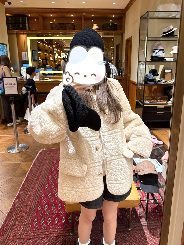 

Женская зимняя куртка из белого меха ягненка, новое теплое пальто из Inteened из кожи и меха, корейская версия, свободная посадка, длинная...