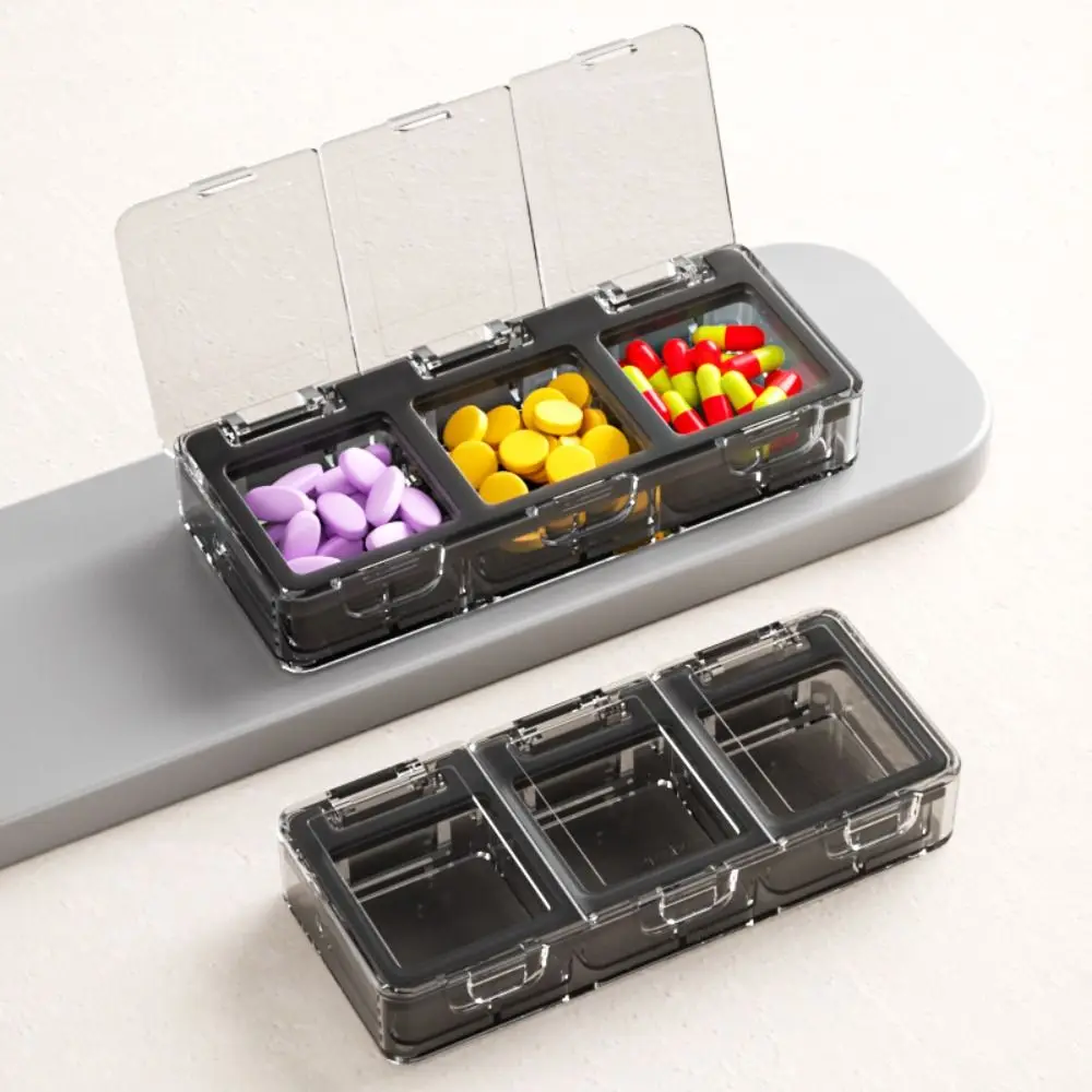 

Large Capacity Portable Pill Box Waterproof Food-Grade Travel Medicine Case Flip Cover Moisture-Proof Daily Pill Organizer