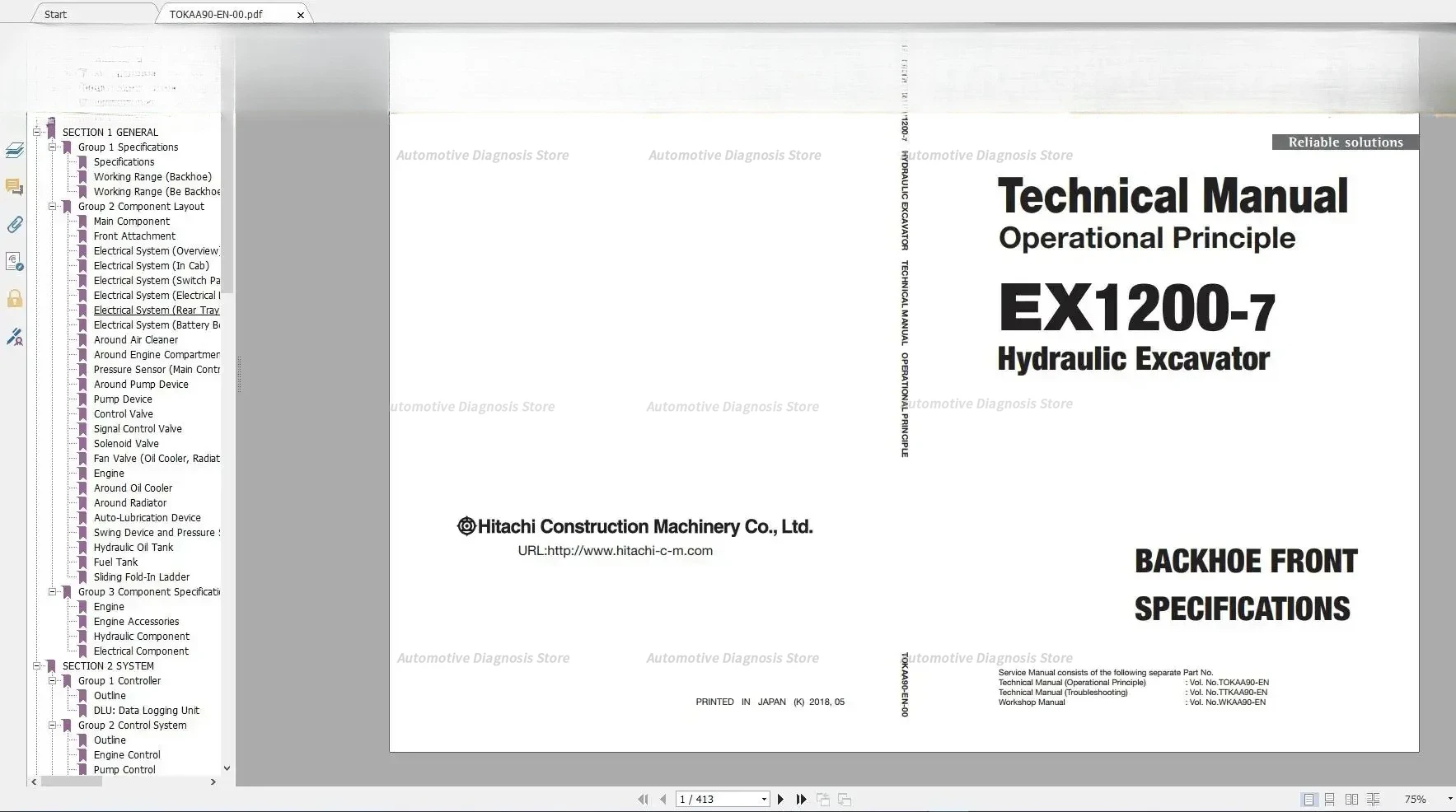 AutoCD Hitachi Mining Crawler Excavator 10.9GB PDF Updated 2021 Workshop Manual Circuit Diagram Parts Catalog DVD