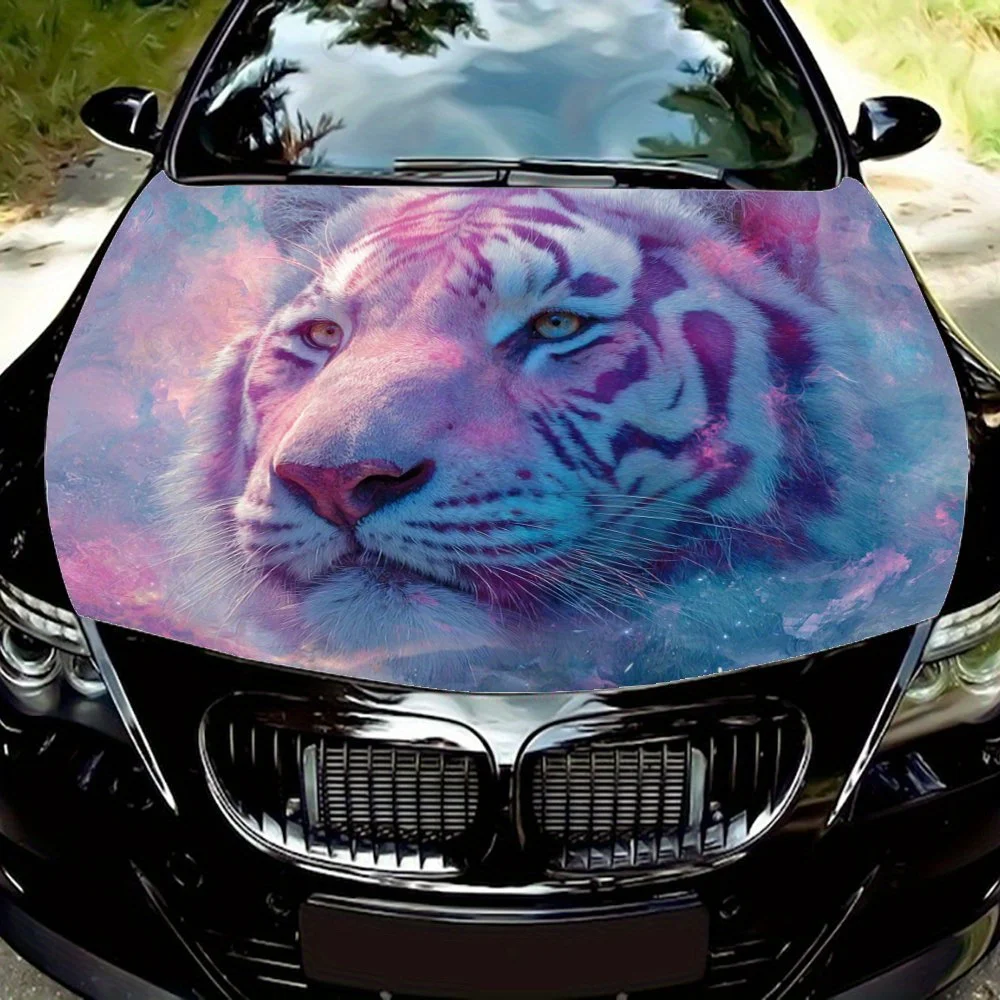 

Colorful Tiger Car Hood Decal Sticker - Durable Vinyl Wrap, Splash-Resistant & Easy Removal, Fit For All Cars - Automotive Acces
