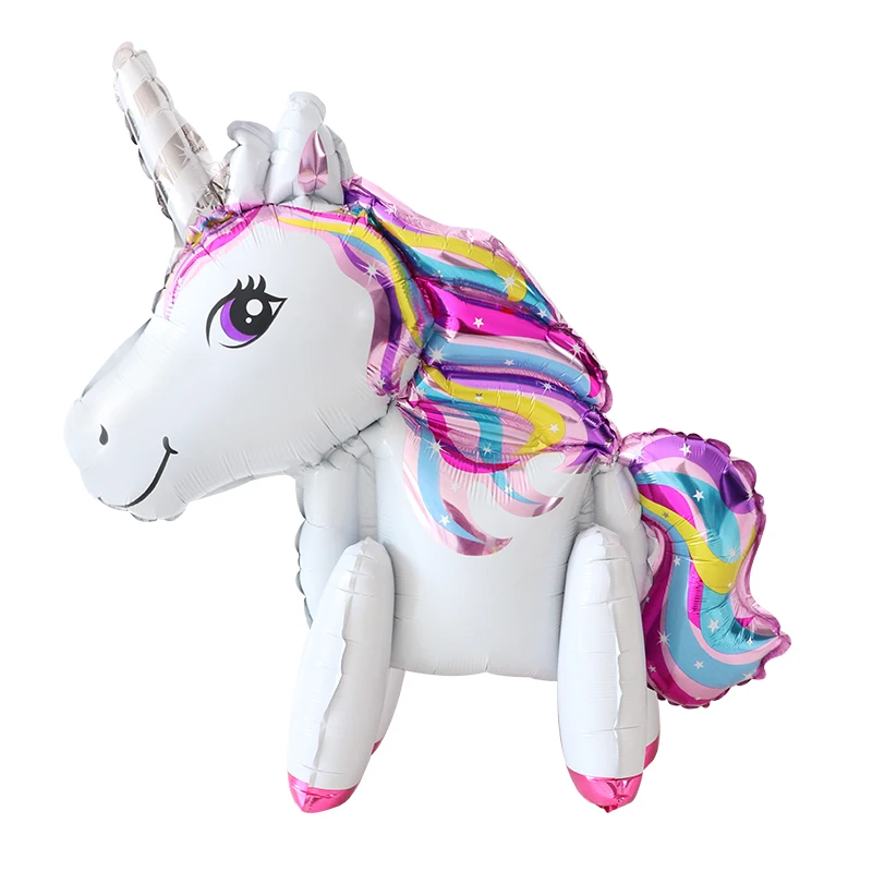 Cartoon 3D Rainbow Gradient Unicorn Foil Balloons Kids Girl\'s Birthday Party Gift Decorations Baby Shower Toys Globos Supplies