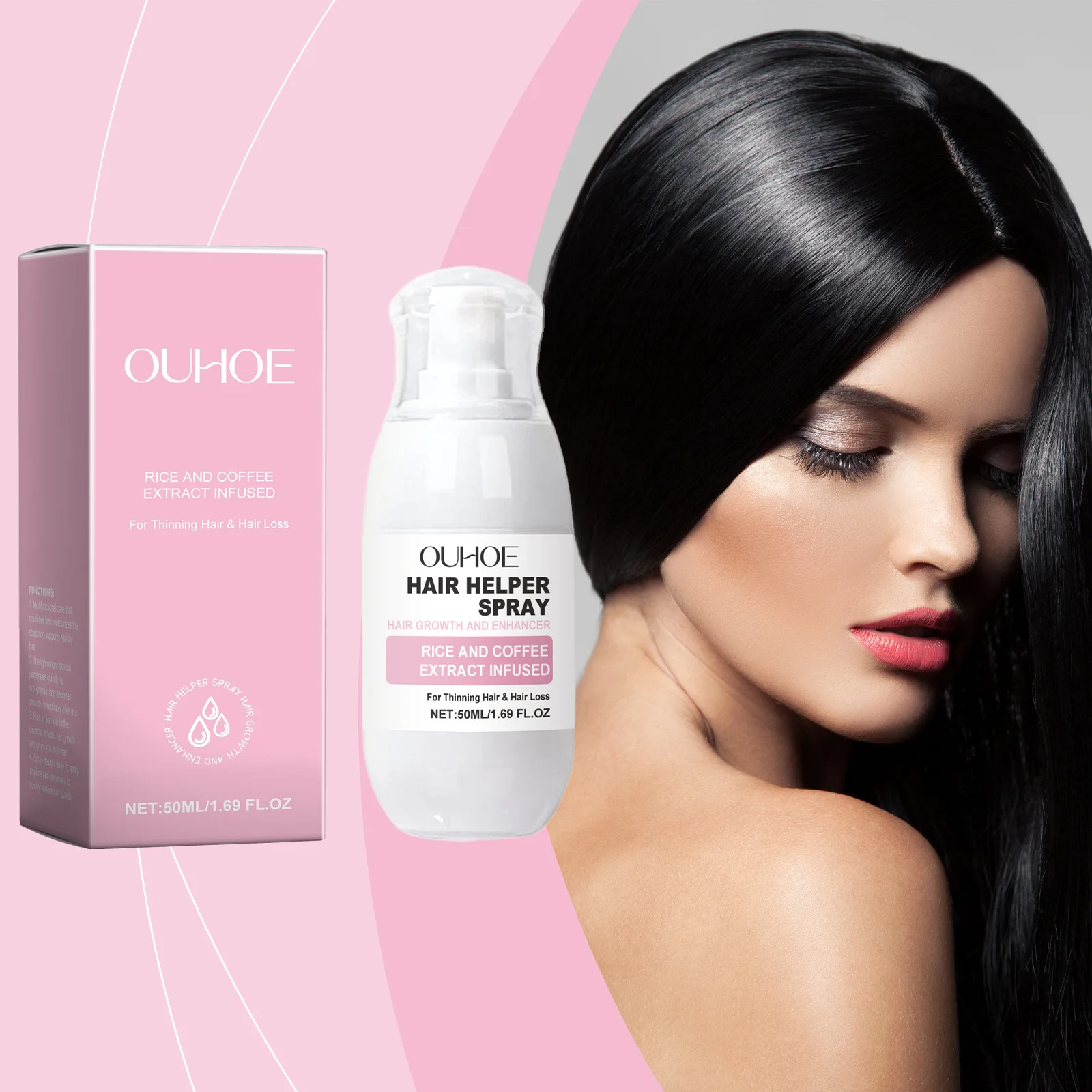 Cabelo Regrowth Helper Spray, Fortalecimento Smoothing Damper, Crescimento do cabelo diluindo seco, Espessamento suave forte, Reparar Nourish, Cuidados de beleza