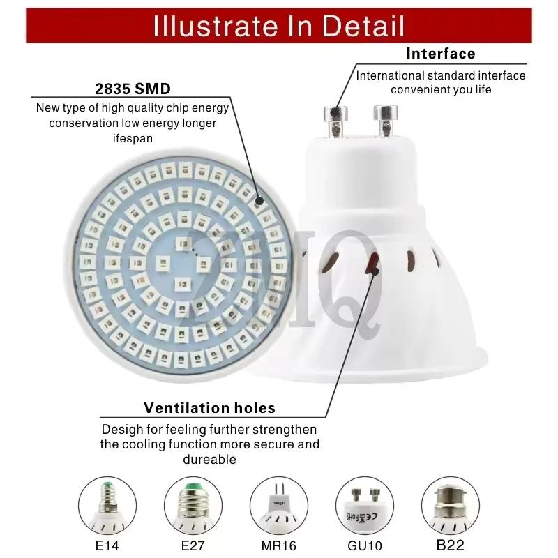 Led تنمو لمبة 220 فولت E27 48 60 80 المصابيح الطيف الكامل LED النبات الدفيئة المائية النمو ضوء نبات داخلي فيتو زهرة مصباح