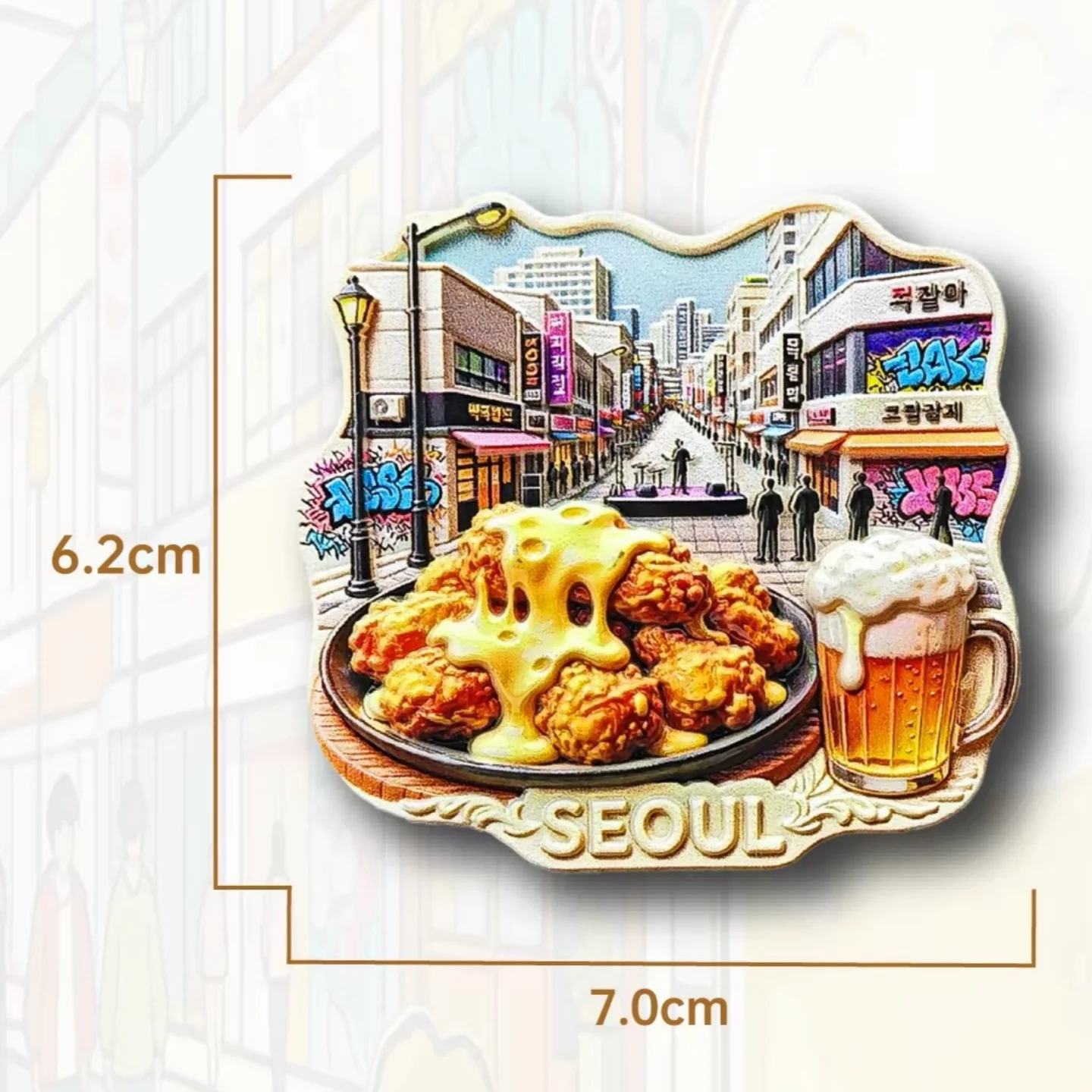 Korea Travel Souvenir 3D Hand Painted Fridge Magnet Jeju Island Seoul Busan Hanbok Hallasan Refrigerator Magnet Gift
