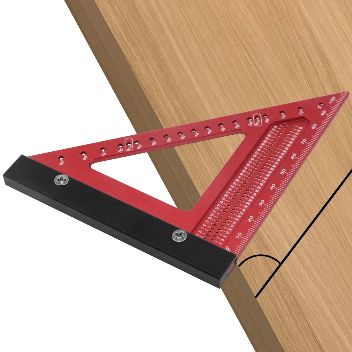 Aluminum Alloy Metric Woodworking Triangle Ruler Carpenters Square Hole Positioning Measuring Ruler Woodworking Tools