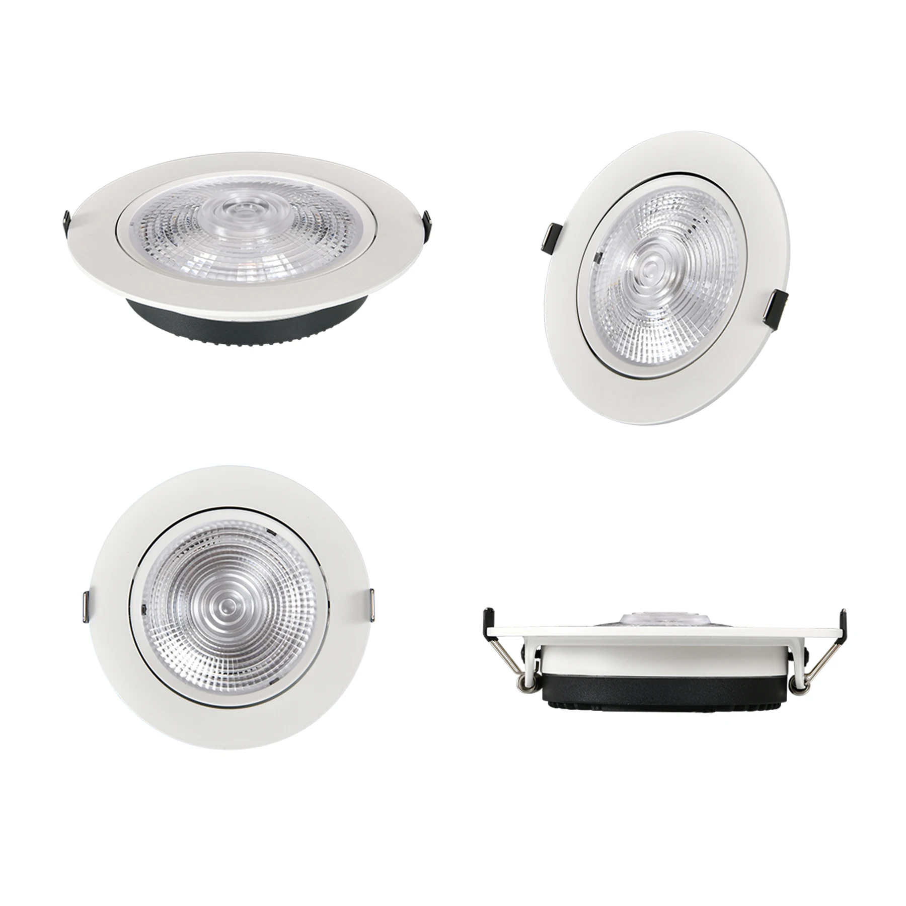 Lampu Sorot dalam ruangan, cahaya LED Downlight 220V tertanam untuk kamar tidur dapat diredupkan langit-langit Downlight Modern 7W 12W