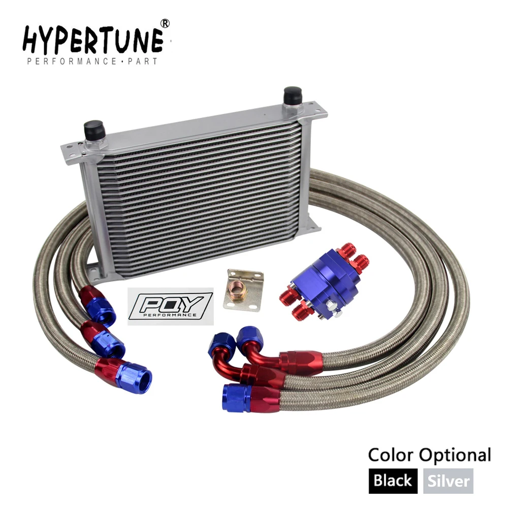 

UNIVERSAL OIL COOLER 25 ROWS AN10 ENGINE TRANSMISS OIL COOLER KIT+FILTER RELOCATION With PQY STICKER AND BOX