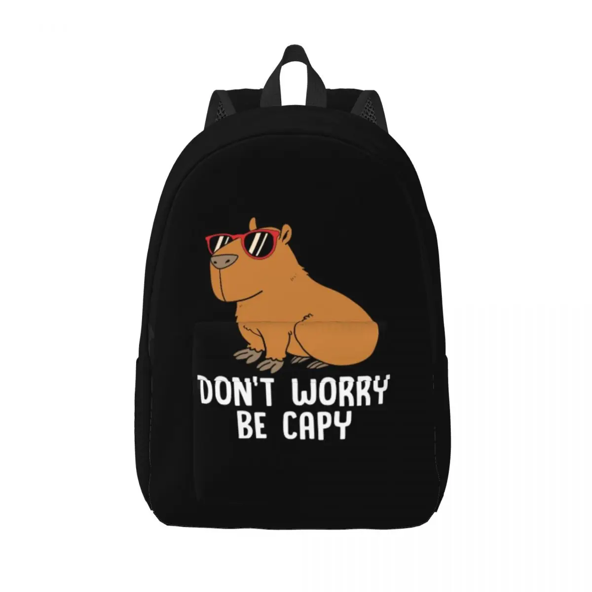 Custom Dont Worry Capybara Canvas Backpacks Women Men Basic Bookbag for School College Wild Animals Of South America Bags