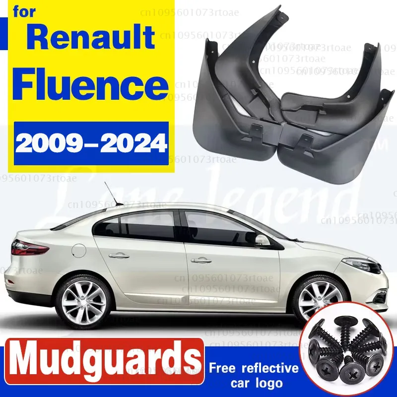 4X Mud Flaps For Renault Fluence Samsung SM3 Z.E 2009 - 2024 Splash Guards Mudguards Front Rear 2010 2011 2012 2013 2014 2015 16