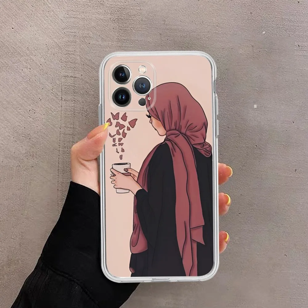 Muslim Arabic Hijab Girl Phone Case For IPhone 14 11 12 13 Mini Pro XS Max Cover 6 7 8 Plus X XR SE 2020 Funda Shell