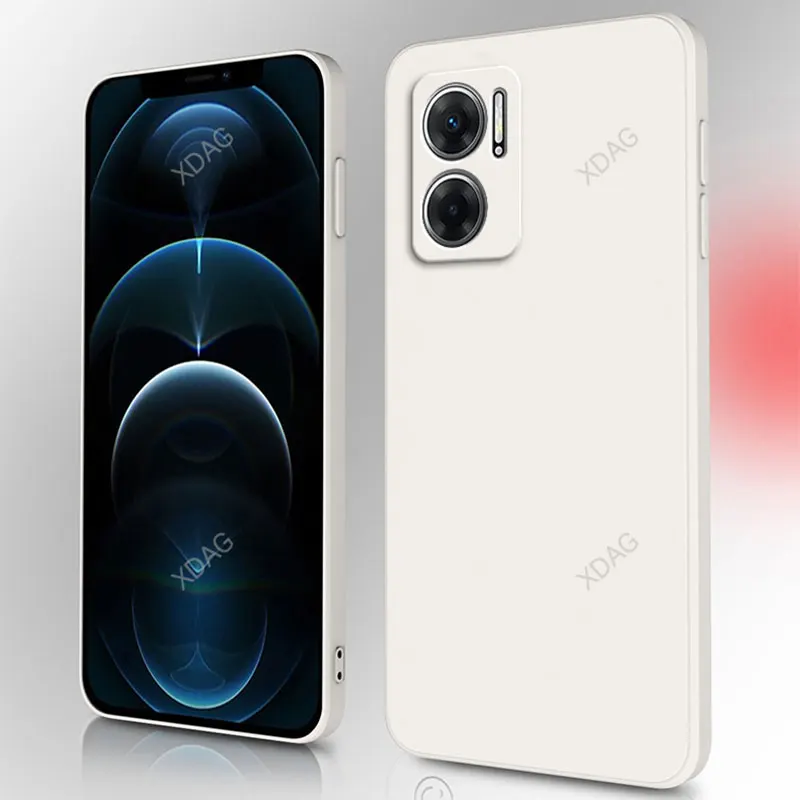 

Original Square Liquid Silicone Phone Cases for Redmi 11 Prime 11A 11Prime 5G Shockproof Lens Protective Soft Back Cover Housing