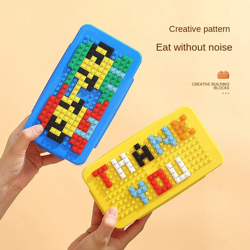 New DIY Lunch Box Color Building Blocks Splicing Colorful Children Student Portable Sealed Lunch Box  Leak Proof Cute Bento Box