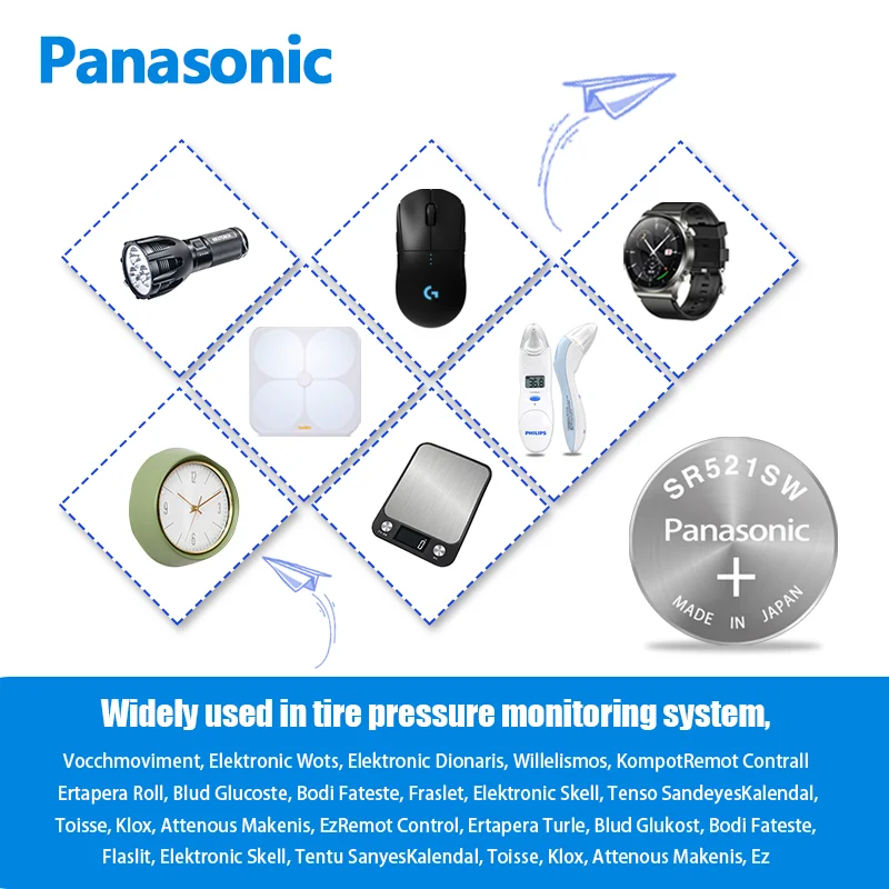 Panasonic-Batería Electrónica de botón SR521, 1,55 V, adecuada para Casio Longines Cartier Blue Balloon Innauge