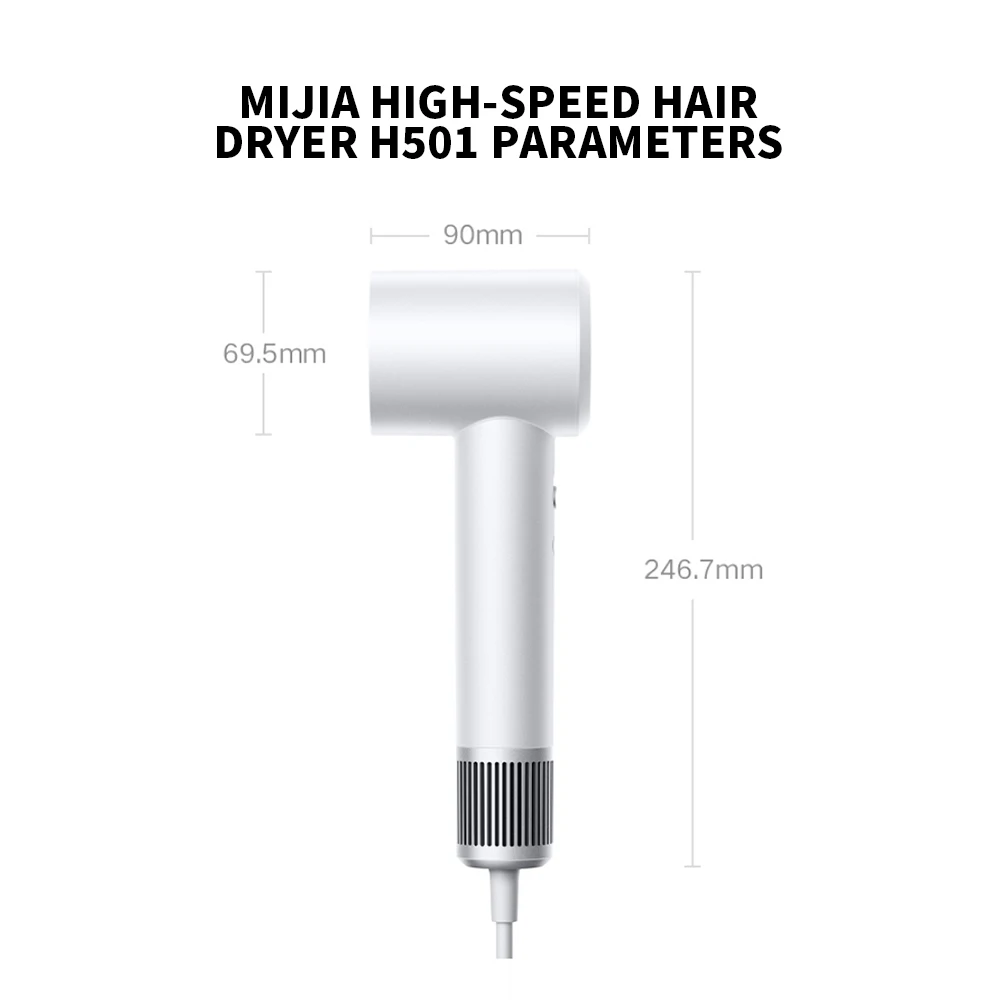 MIJIA High Speed Hair Dryer H501,110000RPM 200‑Million‑Ion Low‑Noise Lightweight Quick Dry Blow Dryer For Home Use -CN-
