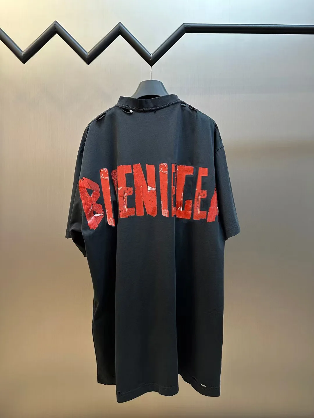 BLCCNIEGEA Heavyweight High-Quality Paris B T-Shirt Loose-Fit Short Sleeve Crew Neck Embroidered/Print Letters Pure Cotton