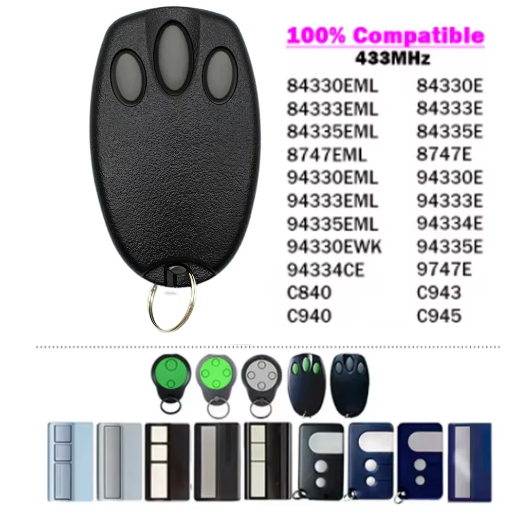 Merlin C945/C943/CM842 433.92MHz Garage Door Remote Control 94335E 84335EML Gate Keyfob Handheld Opener