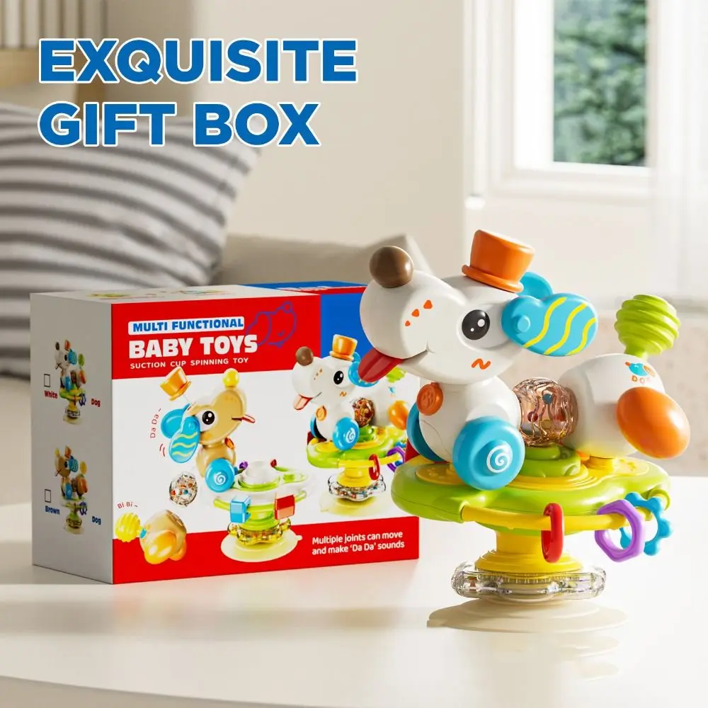 Baby Walker Traction Walking Toy Cartoon Pet Infant Dining Table Puppy Suction Cup Horse Model Interactive