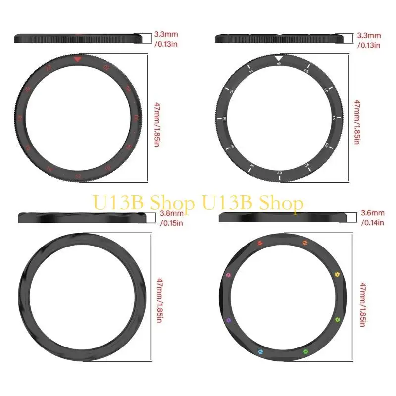 U13B Steel Bezel Replacement Dengan Penambahan Lapisan Layar Smartwatch Metal SmartWatch Simpsorsy Sederhana untuk 3/4