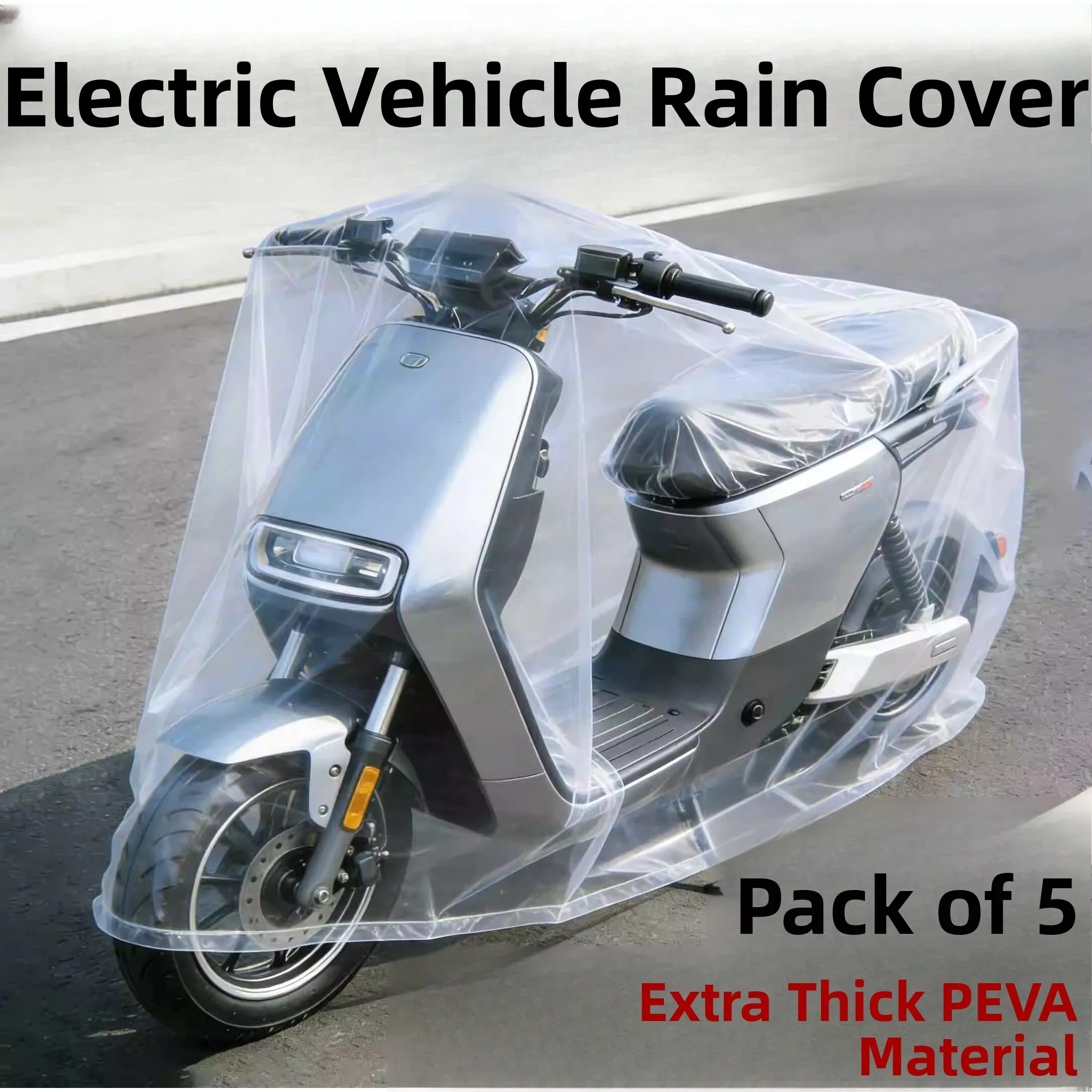 

Thickened PEVA Disposable Rainproof Cover for Vehicle Motorcycle Universal Sunshade Dustproof Transparent Car Coat