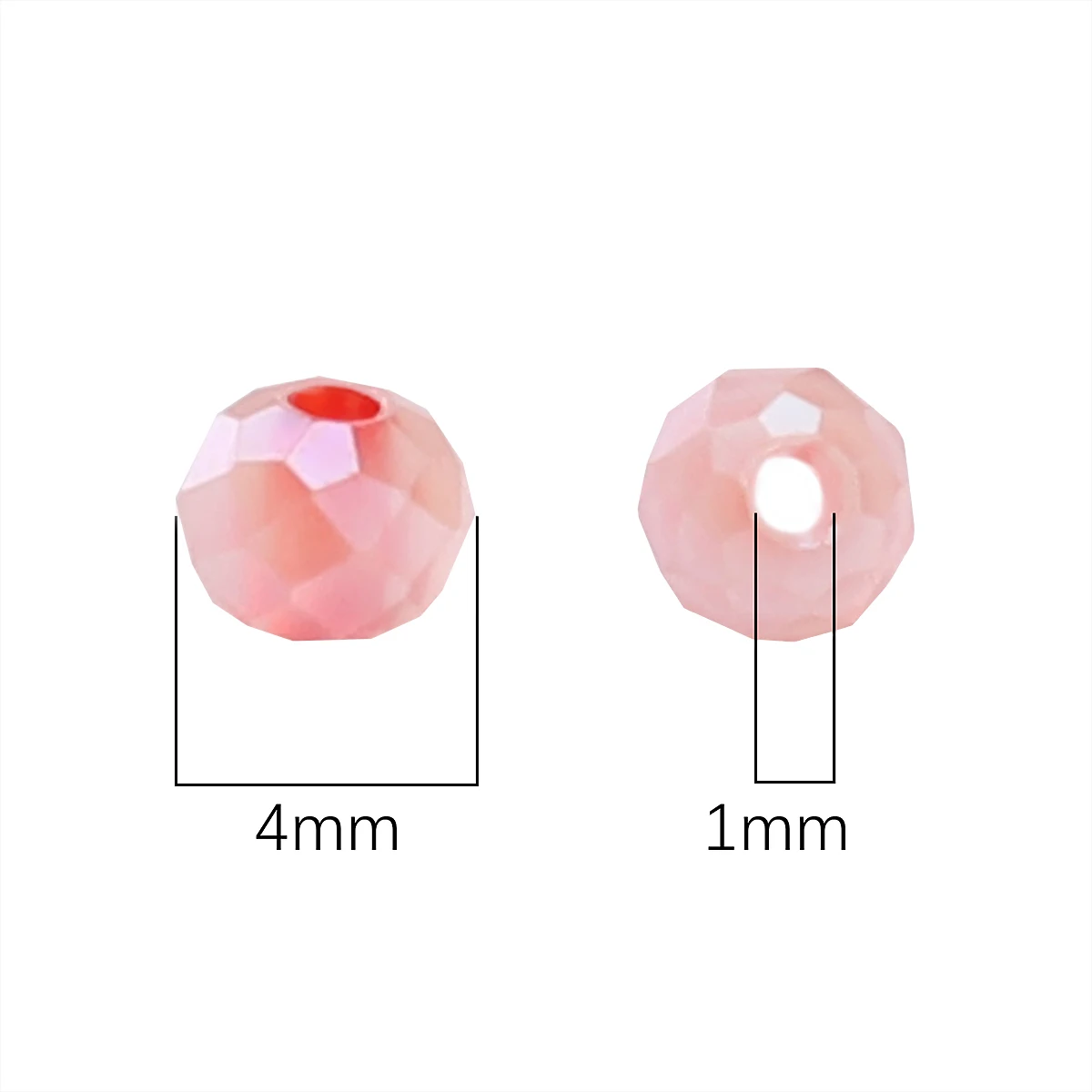 Manik Nasi Kaca Halus Warna Awan 4mm Lubang 1mm - Pembuatan Perhiasan DIY (Kalung/Gelang Kerajinan) 10g/130pcs Kantong