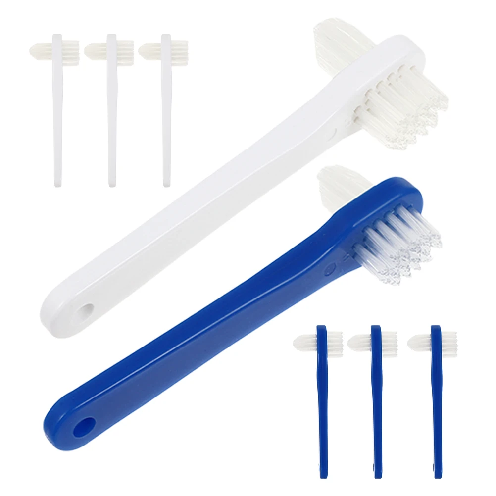 

8pcs Denture Toothbrush Double ended Soft Bristles for False Teeth Retainers Cleaning Portable Mini Dental Brush