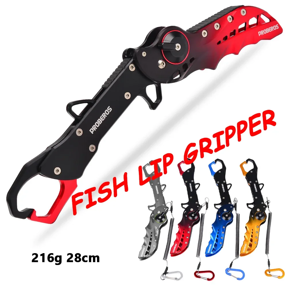 Fish Lip Gripper 216g 28cm Aluminum Alloy Foldable Fish Controller Big fish Clamp Fishing tool Multifunctional Plier Fish Pliers