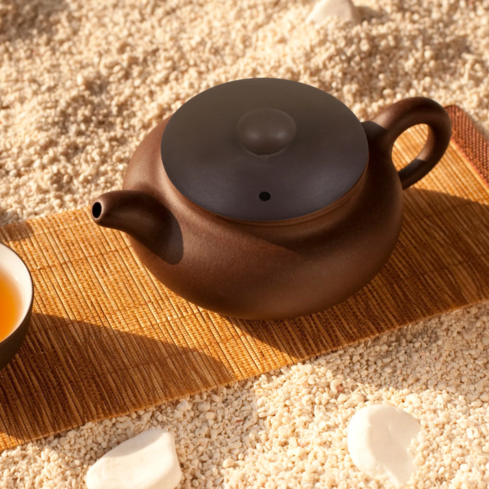 

Ceramic Tea Cup Lid Molded Replacement Cover Prevent Overflow Secure Fit Heat Resistant Lid for Tea Kettle Teapot