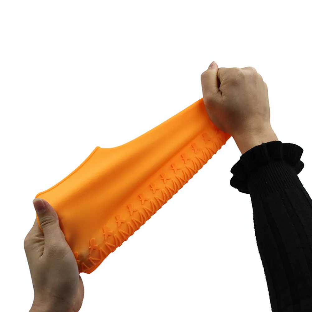 

1 пара водонепроницаемых силиконовых чехлов для обуви с защитой от скольжения, для активного отдыха, походов, рыбалки, прогулок, многоразовые, унисекс, размер M, оранжевый цвет