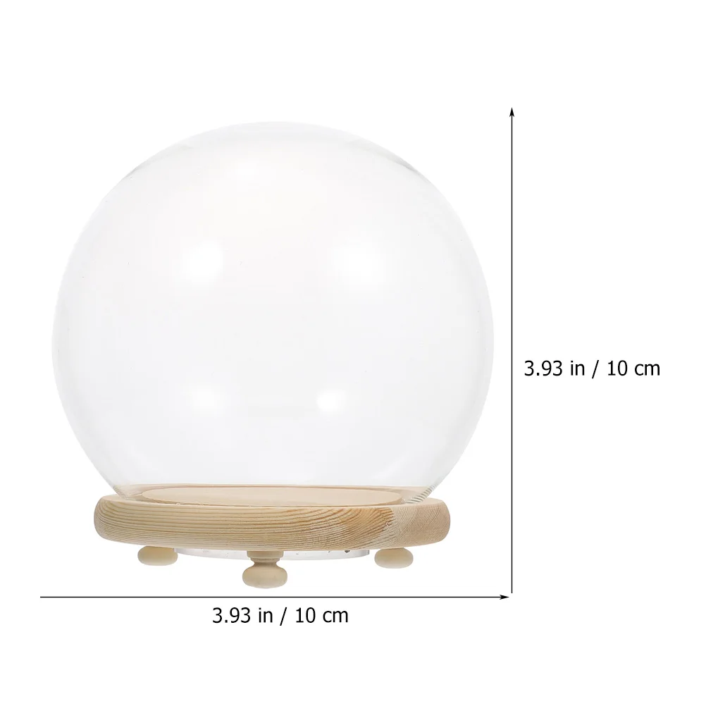 

Dome Glass Cover Case 10cm Wood Base Decorative Dried Flower Glass Dome Flower Dried Eternal Home Shop Gift
