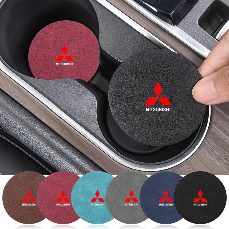 Auto-Anti-Rutsch-Untersetzer, geräuscharmes Wasserbecher-Pad, Kissen, Auto-Emblem für Mitsubishi Lancer ASX Mirage Pajero Xpander Attrage
