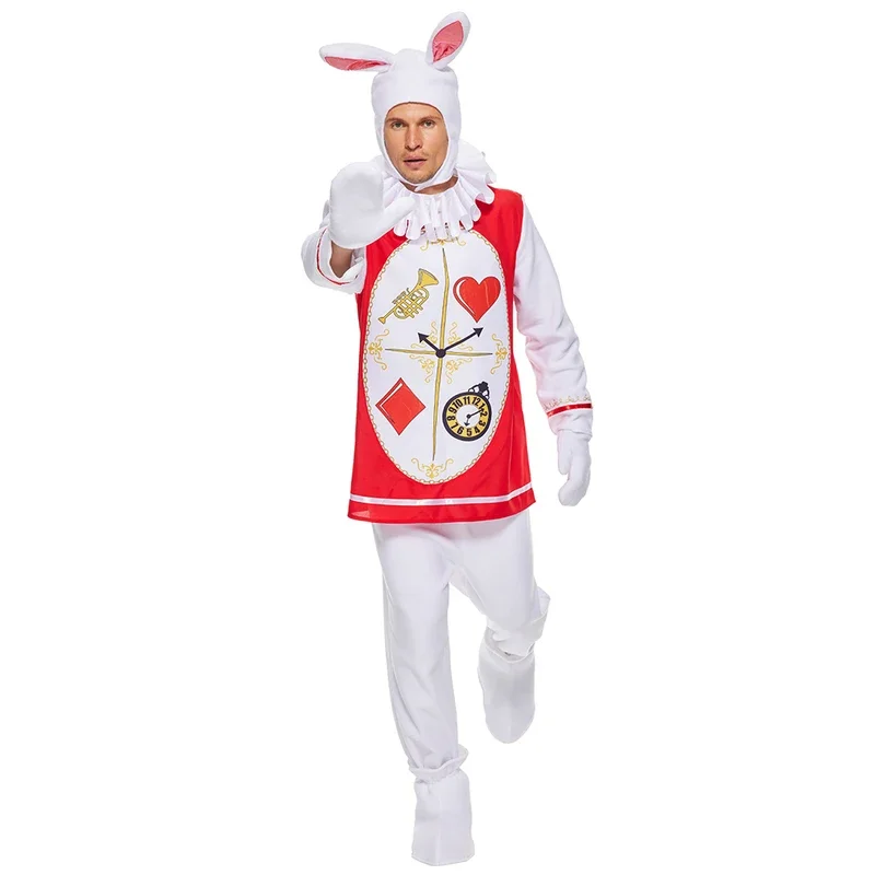 Eraspooky-Costume de lapin blanc Alice au pays des merveilles, tenue adulte, Halloween, carnaval, fête de Noël, robe de paupières, M., 2024