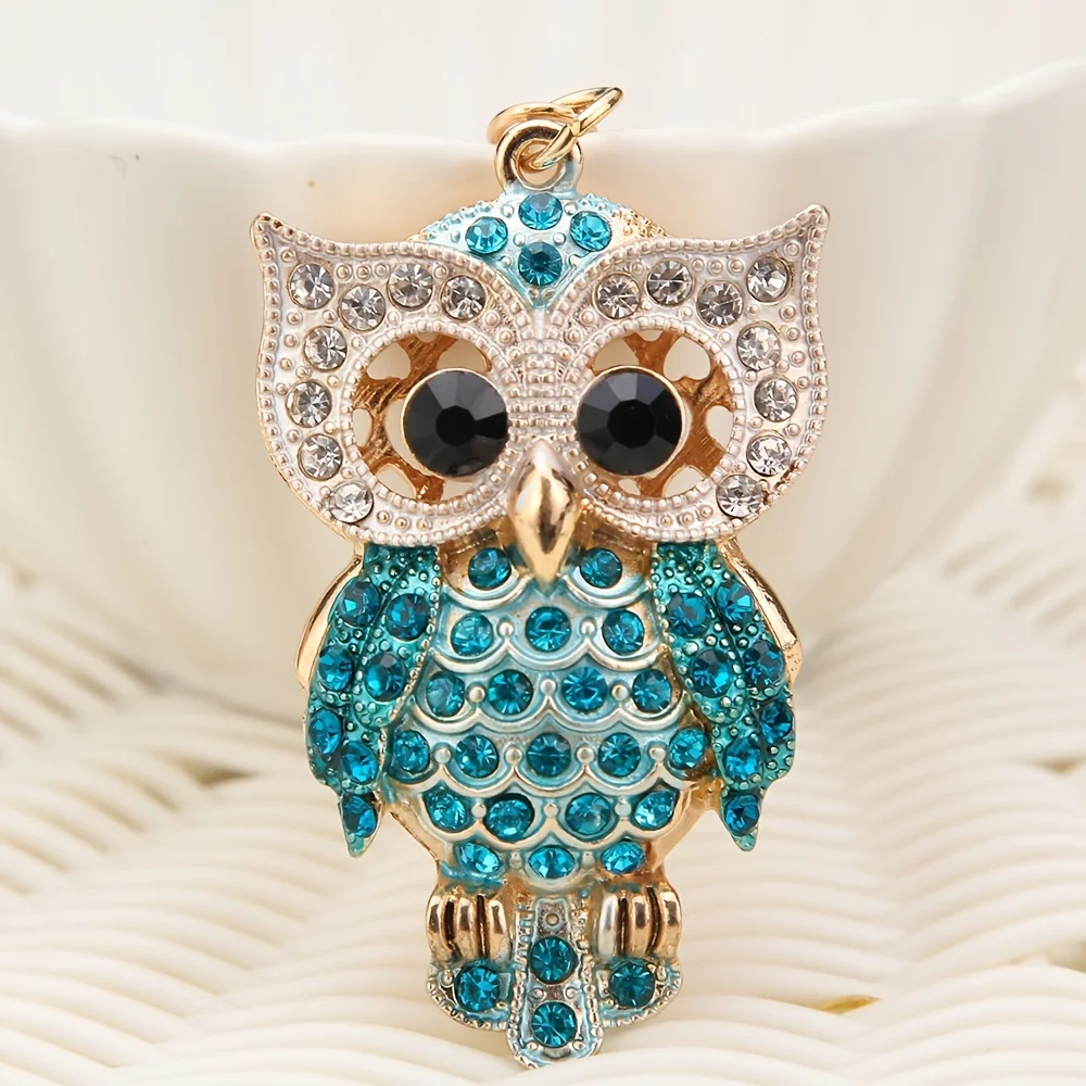 Glitter Owl Keychain for Car Keys,Wallet, Crystal Rhinestones Keychain Accessories,Great Gift for Women Girls.