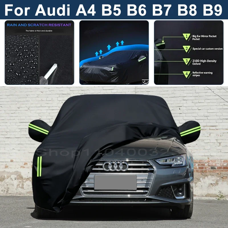 Auto Exterior Sun-Snow Protective Car Cover For Audi A4 B5 B6 B7 B8 B9 Waterproof Dustproof Anti-UV Outdoor Cover
