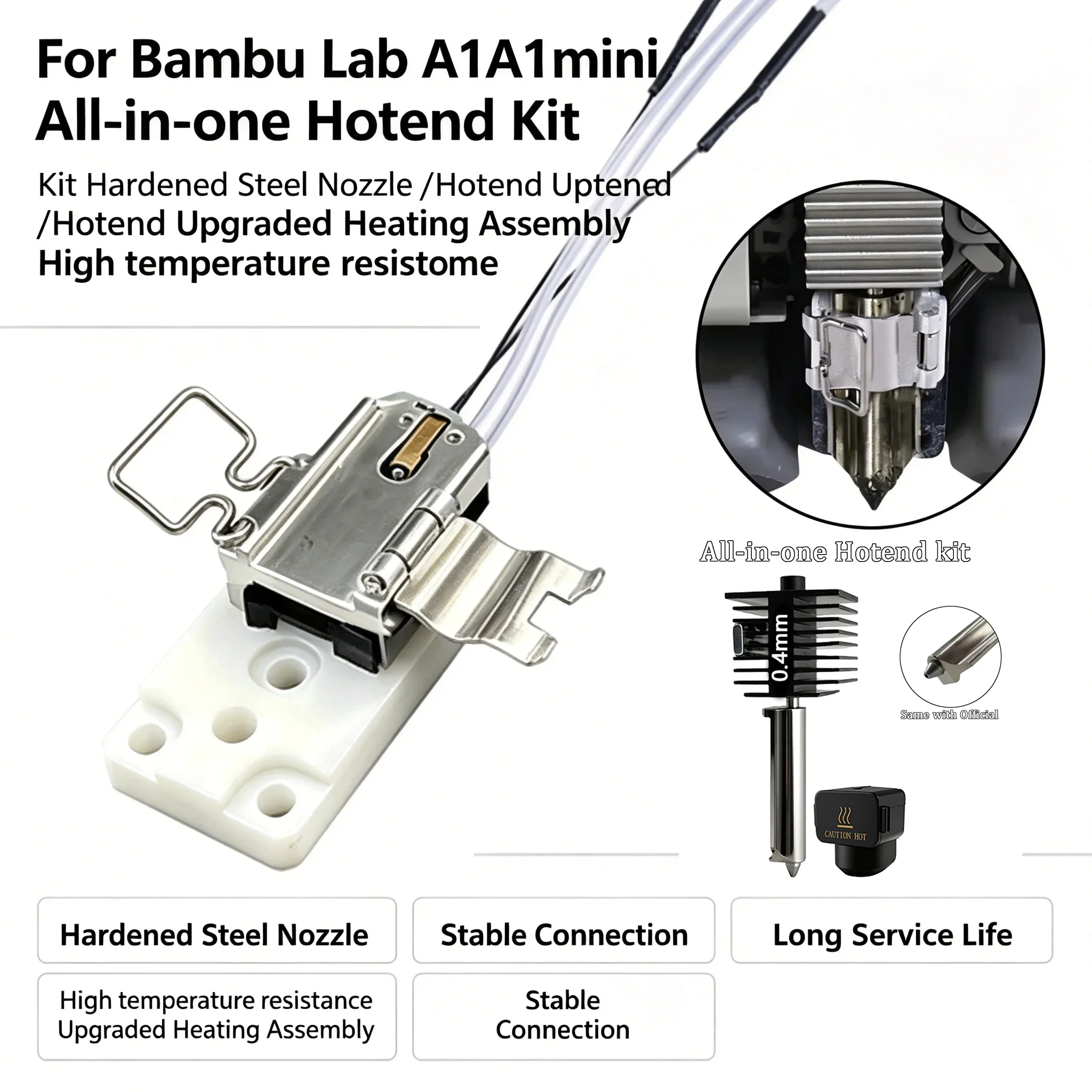 3D Printing Bambu Lab A1 - ชุดอุปกรณ์ทำความร้อนฮอตเอนด์สำหรับ Bambu Lab A1/A1 Mini รุ่น